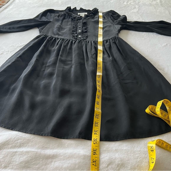 Gracie 100% Silk Ruffle Collar Mini Dress - Picture 7 of 7